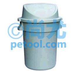 国产圆形带盖推入式塑料垃圾桶(80L/120L)