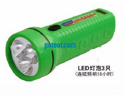 国产绿色充电式3LED手电筒(18h) 