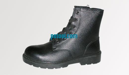 国产系带式黑色牛皮高邦多功能安全鞋 