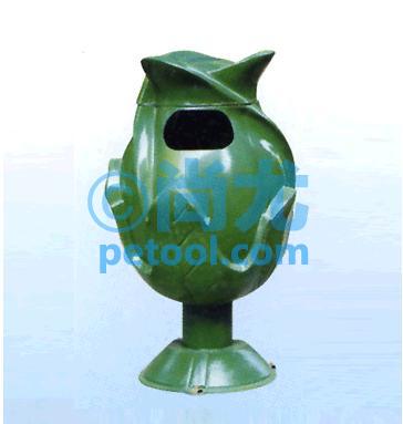 国产绿色花型玻璃钢垃圾桶(Φ360*H760mm)