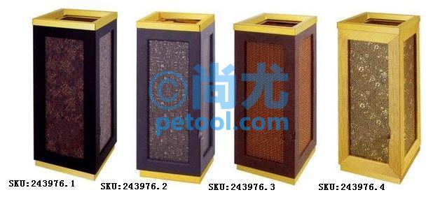国产直投口多色铜木垃圾桶(L280*W280*H685mm)