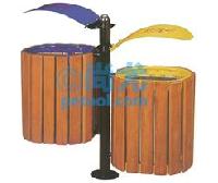 国产双体分类钢木垃圾桶(L1020/880*W320/360*H1050mm)
