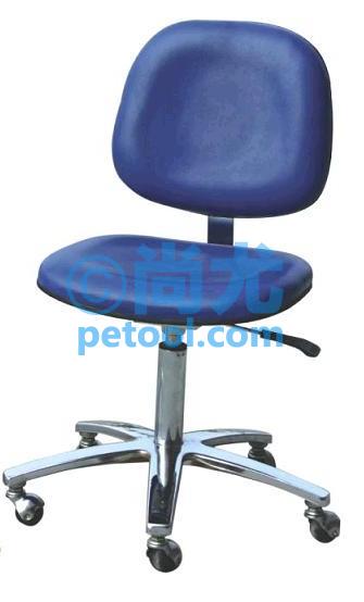 国产蓝色PU皮革抗疲劳工作椅(H:450-570mm)