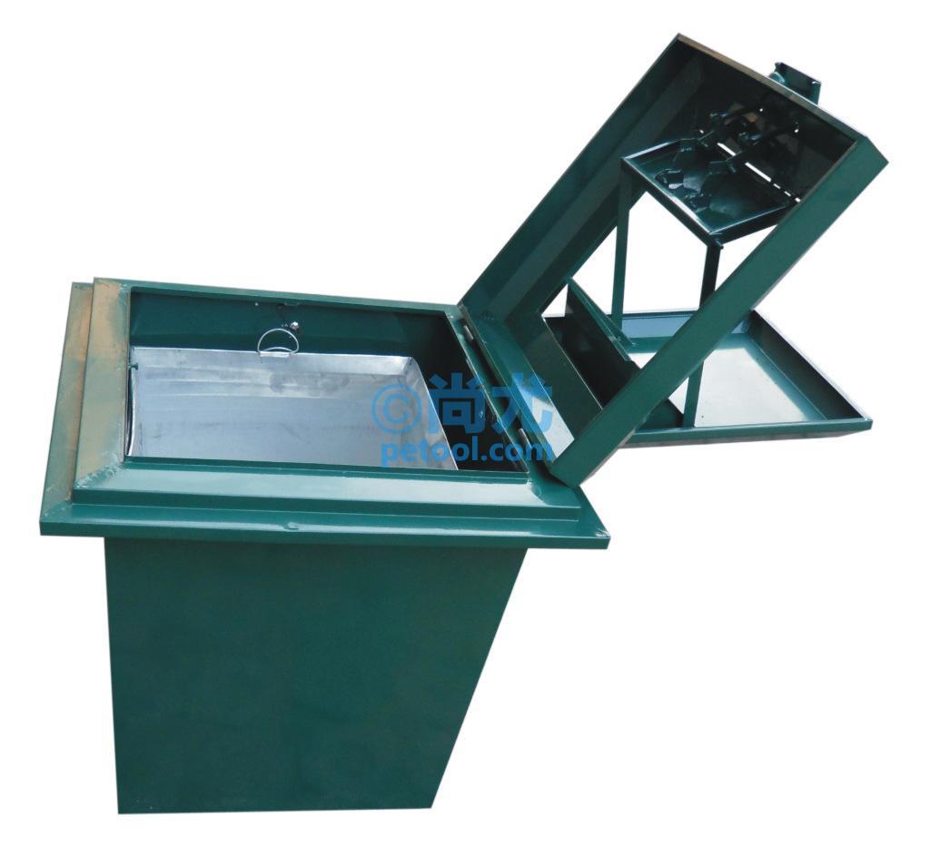 国产全金属桶身方形地埋式垃圾桶(120L)