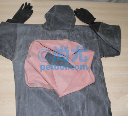 SKU:00239139,国产灰色橡胶连体式防水工作服的照片