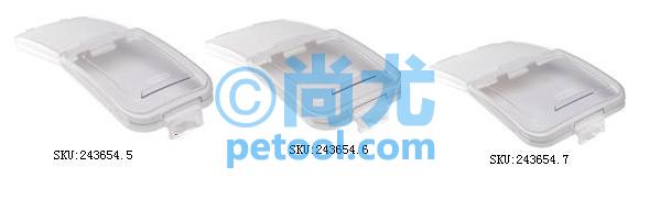 SKU:00243654,美国白色带盖可移动废液/废物桶的照片
