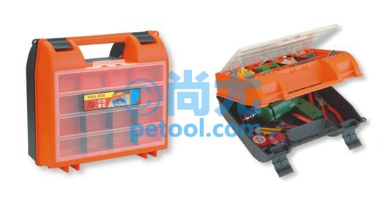 国产手提式双层塑料零件盒(L358*W320*H143mm)