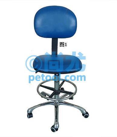 国产蓝色弹性钢管PU皮革高台靠背椅