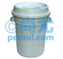 国产灰色带盖圆形垃圾桶(80L/120L)