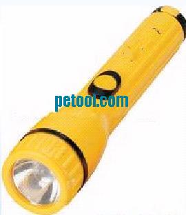 国产普通型黄色塑胶手电筒(2节5号电池)