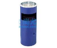 国产蓝色带烟灰缸侧投口垃圾桶(ф250*H610mm)